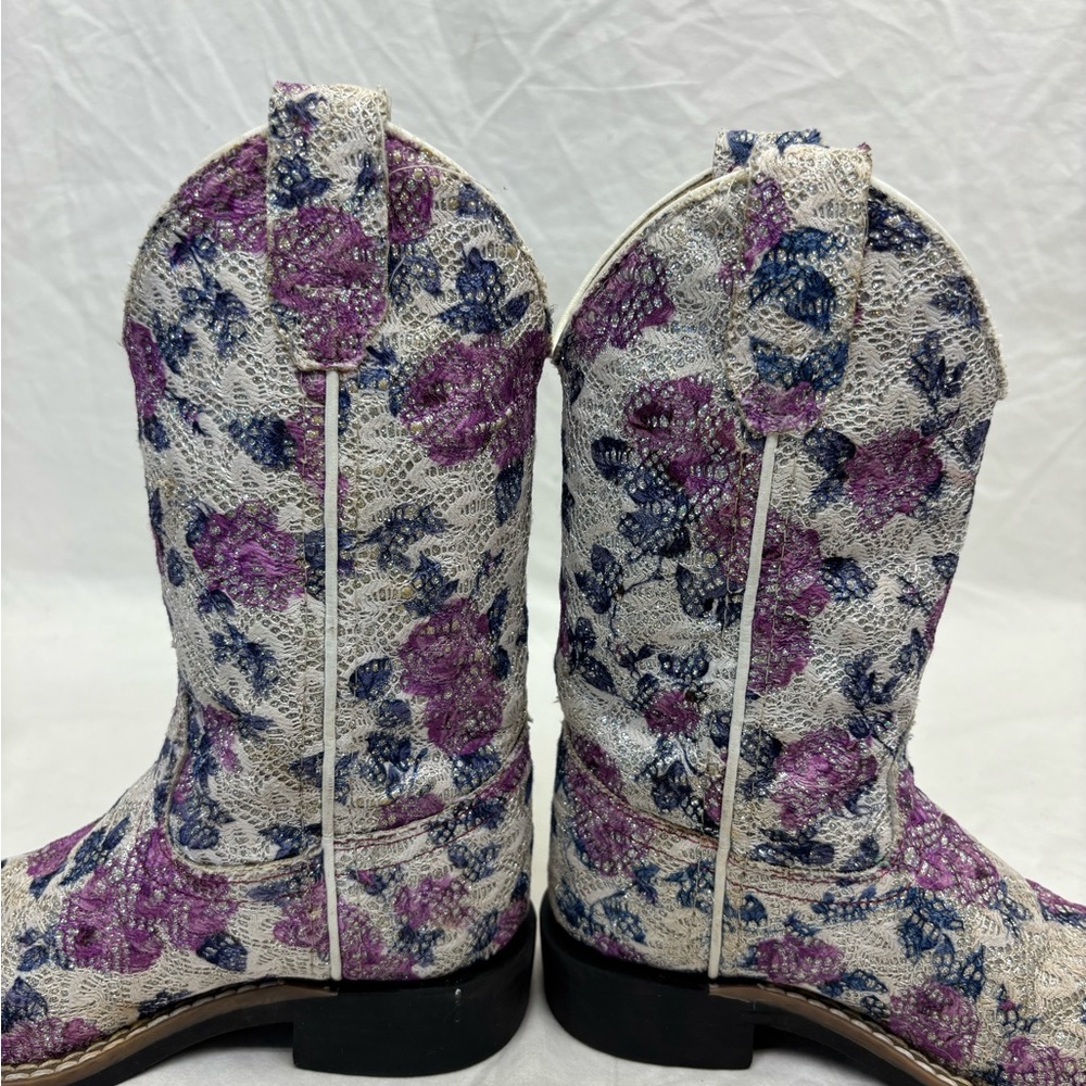 Old West Cream kids boots size 10 toddler girl - Picture 5 of 11